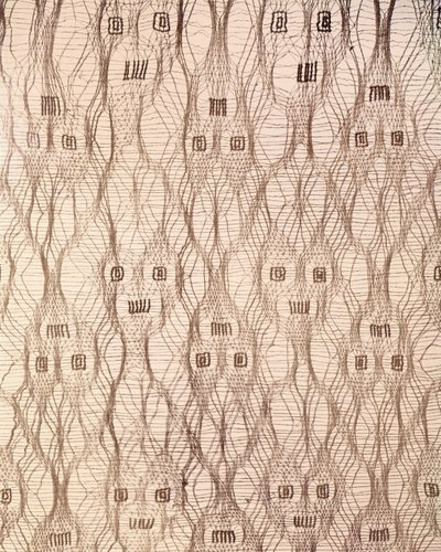 Sheer cloth with jaguar faces, Paracas tribe by Pre Columbian